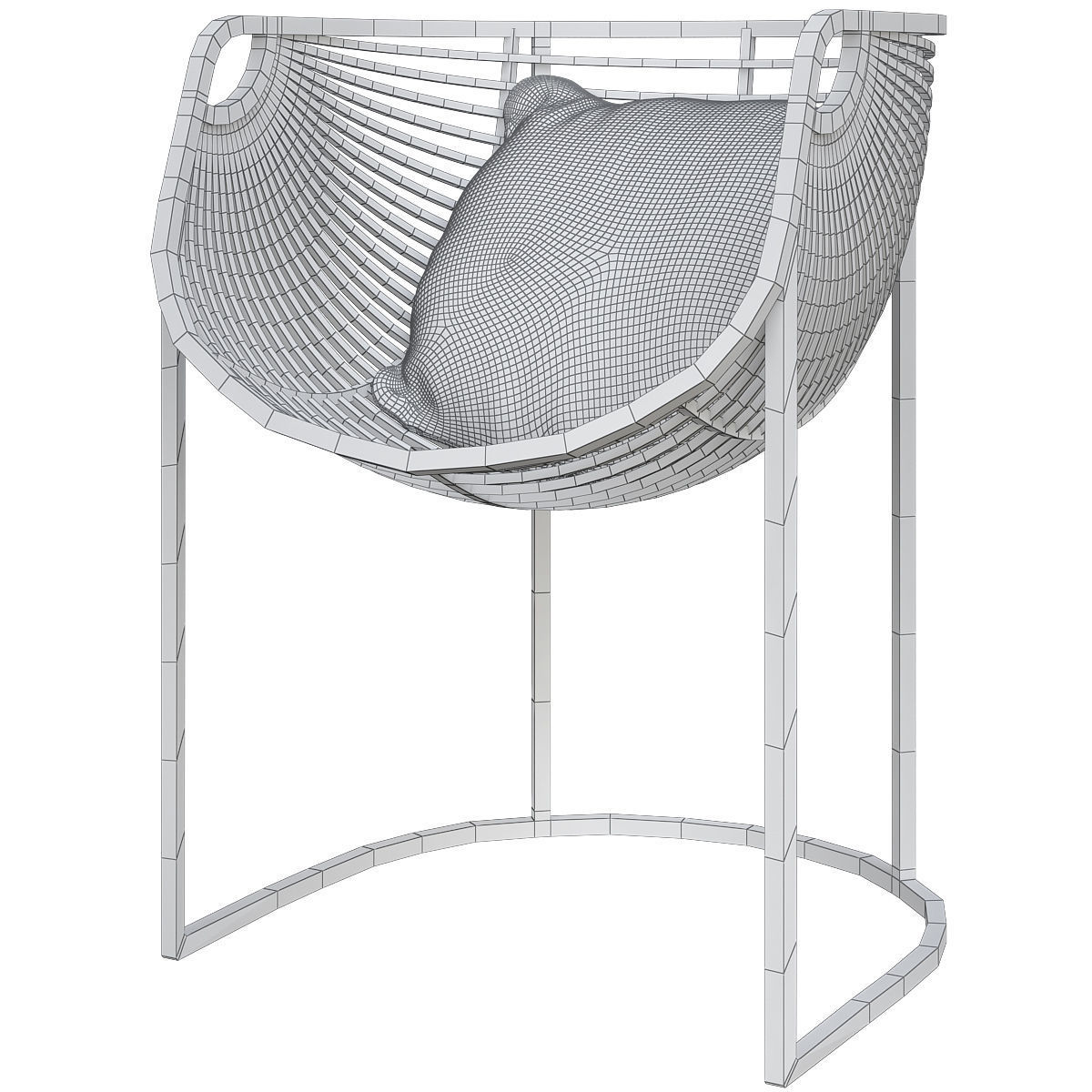 Easiest chair 3d model Low-poly 3D model_1