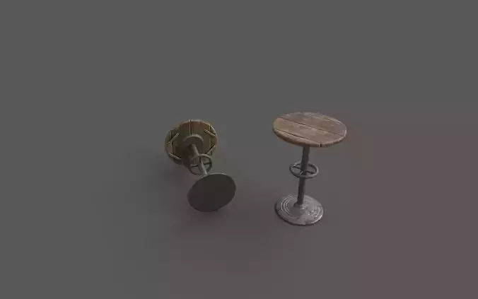 Wild West style bar stool PBR Low-poly 3D model