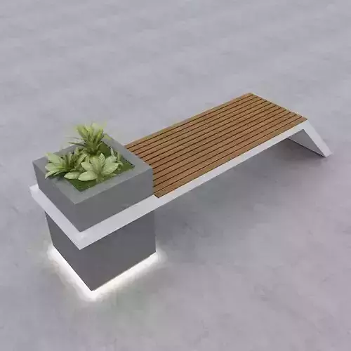 Modern Bench Street and Garden 4 3D model