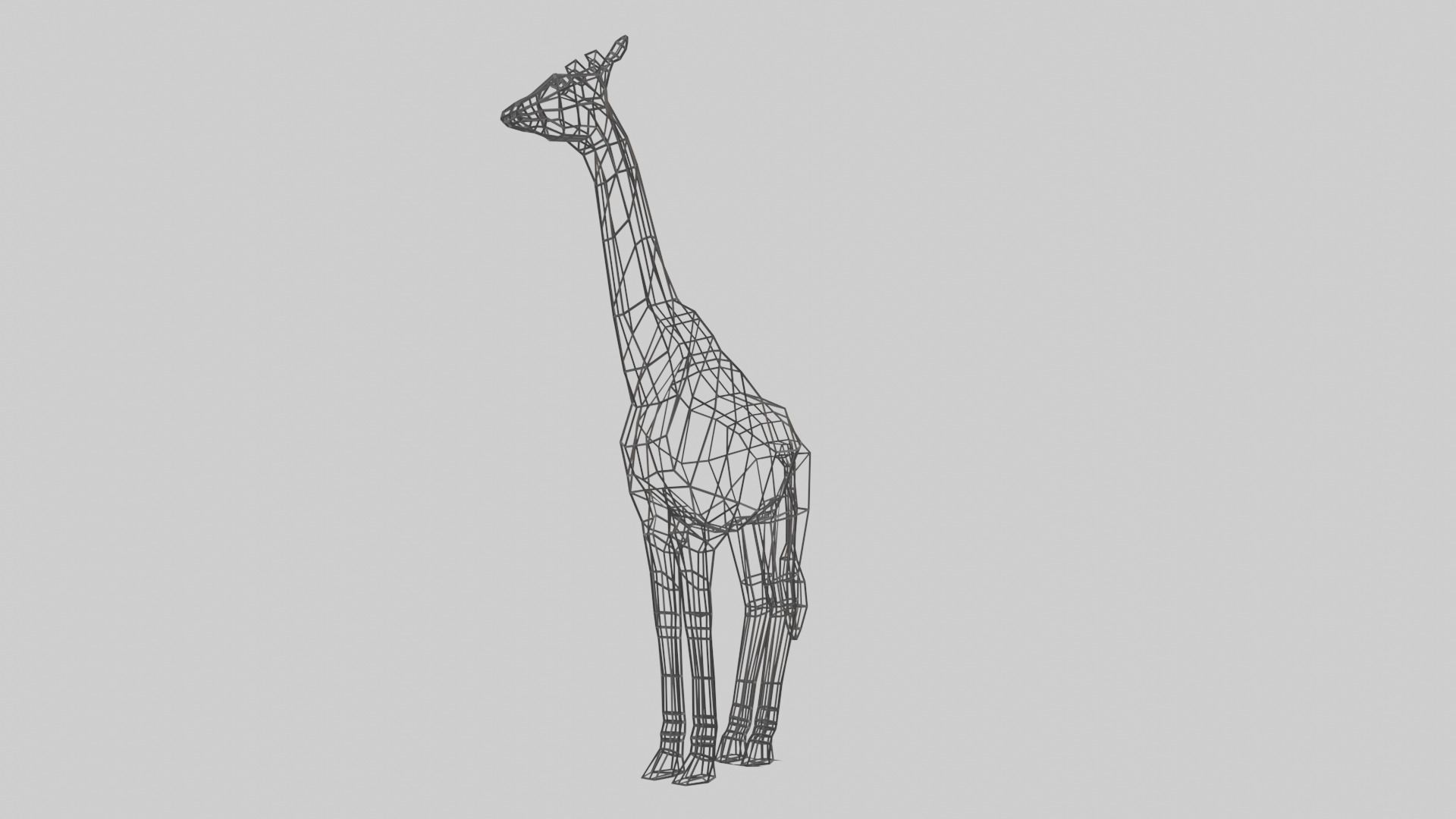 Low Poly Giraffe 3D model_2