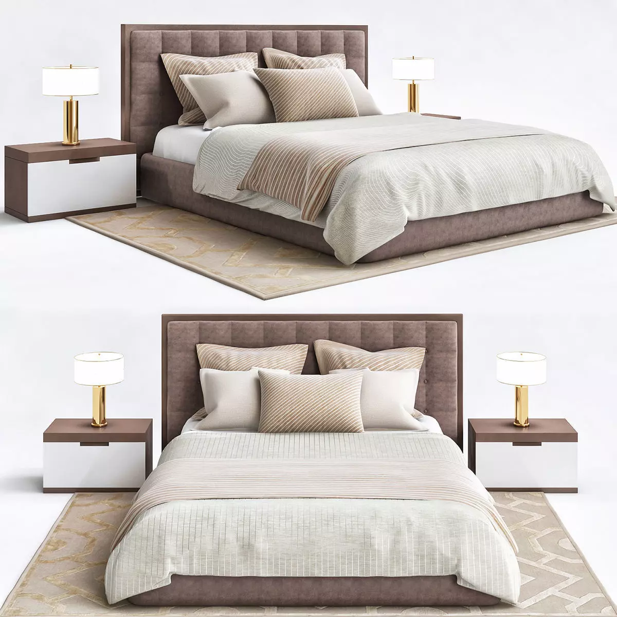 Mitchell Gold bedroom 3d model Low-poly 3D model_0