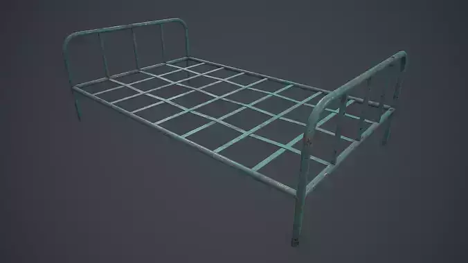 Old Bed Frame PBR VR Low-poly 3D model