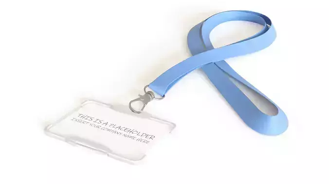 Badge Holder with Lanyard 3D model