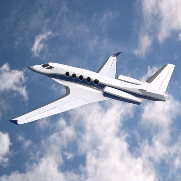 Space Eagle concept aircraft Low-poly 3D model_1