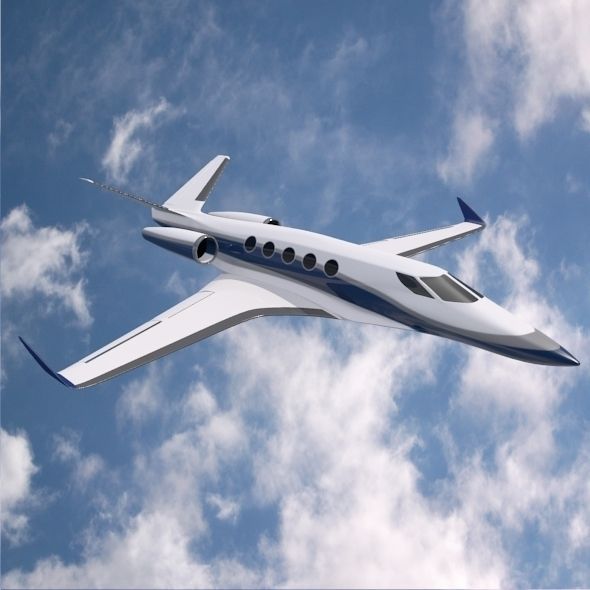 Space Eagle concept aircraft Low-poly 3D model_8