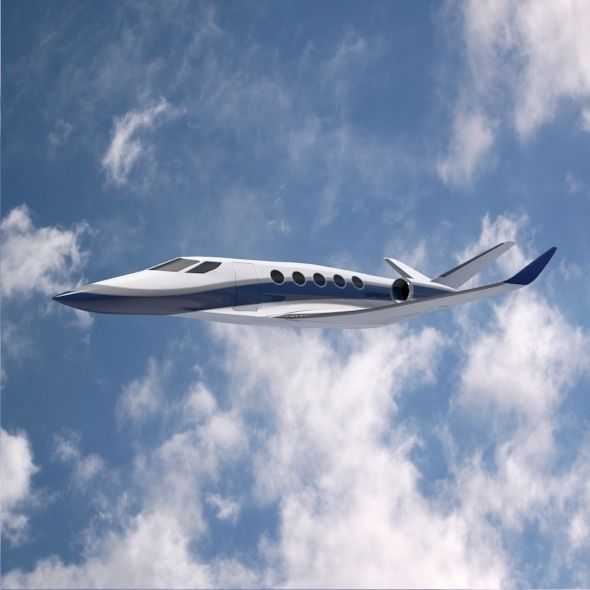 Space Eagle concept aircraft Low-poly 3D model_3