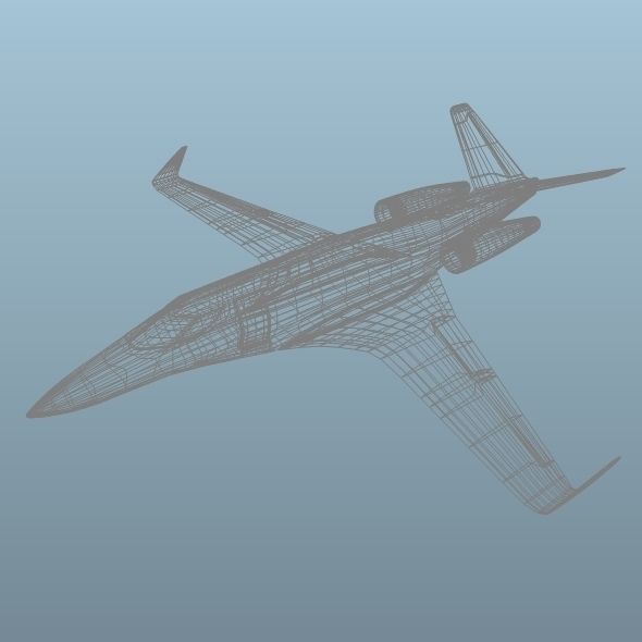 Space Eagle concept aircraft Low-poly 3D model_11