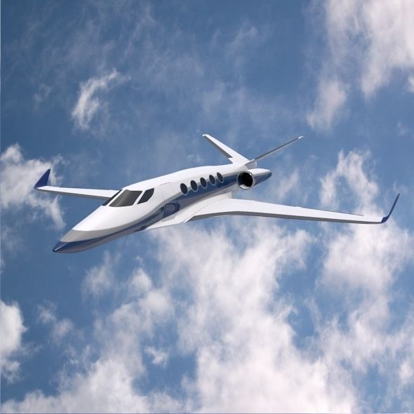 Space Eagle concept aircraft Low-poly 3D model_6