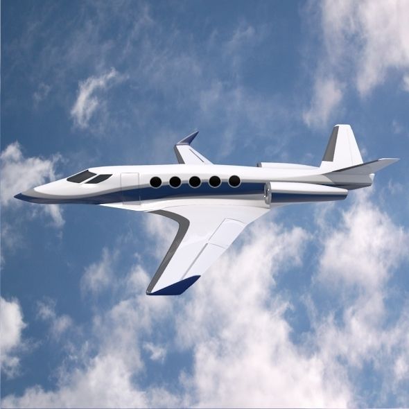 Space Eagle concept aircraft Low-poly 3D model_2