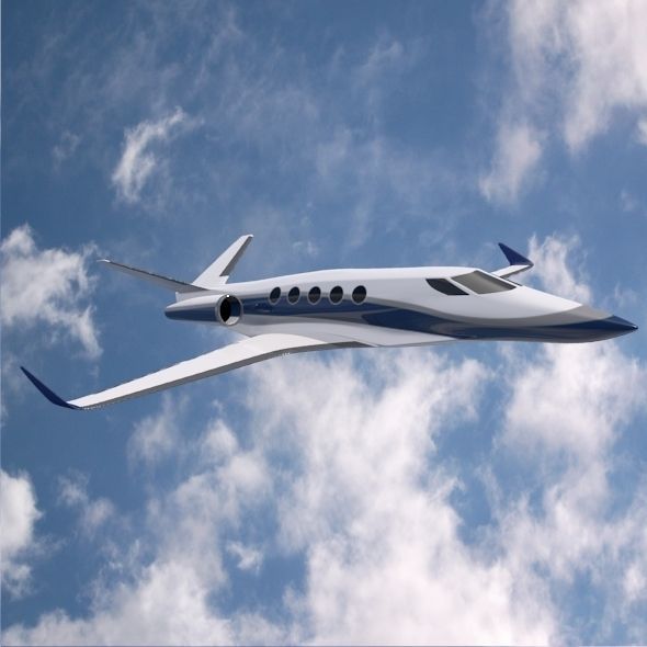 Space Eagle concept aircraft Low-poly 3D model_9