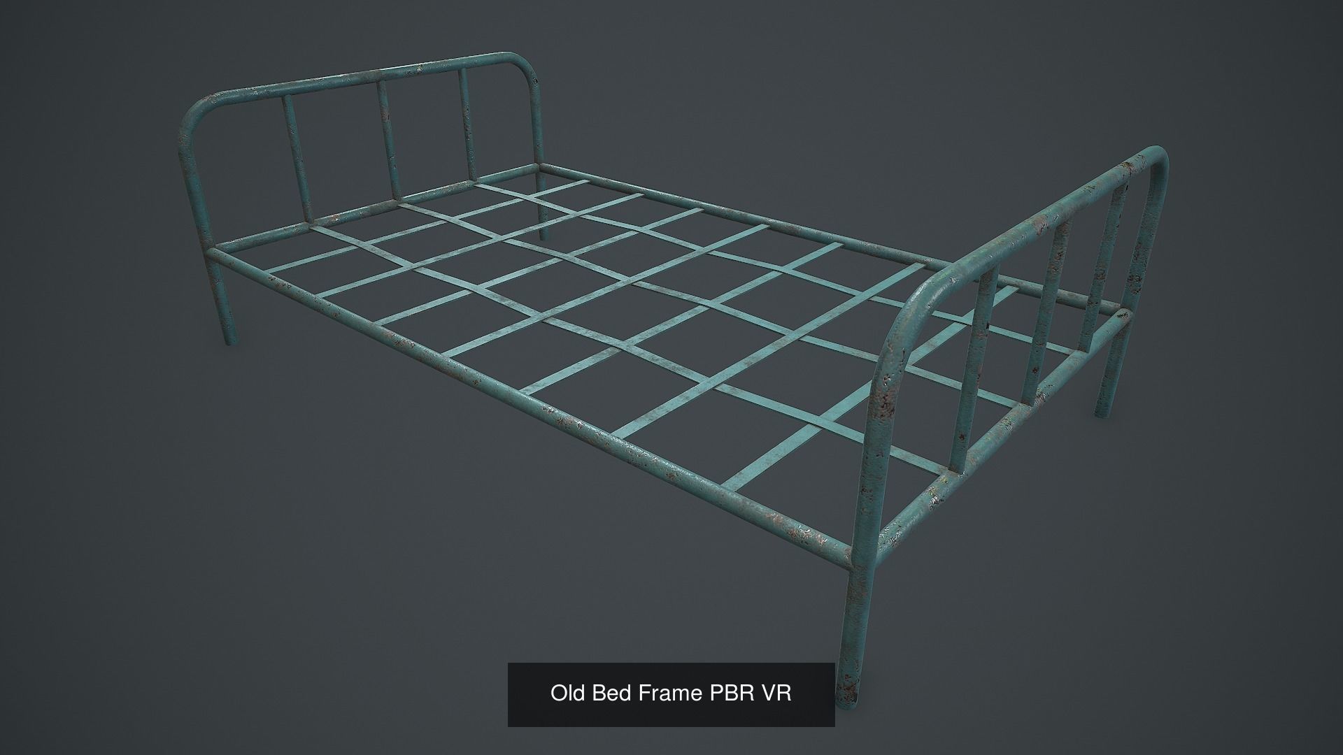 Old metal bed frame and mattress PBR VR 3D Model Collection_3