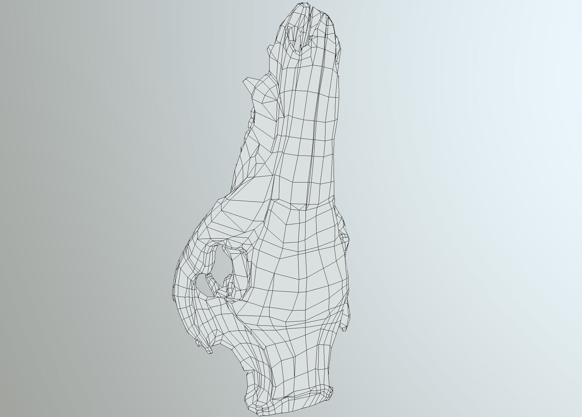 Wild Boar skull Low-poly 3D model_42