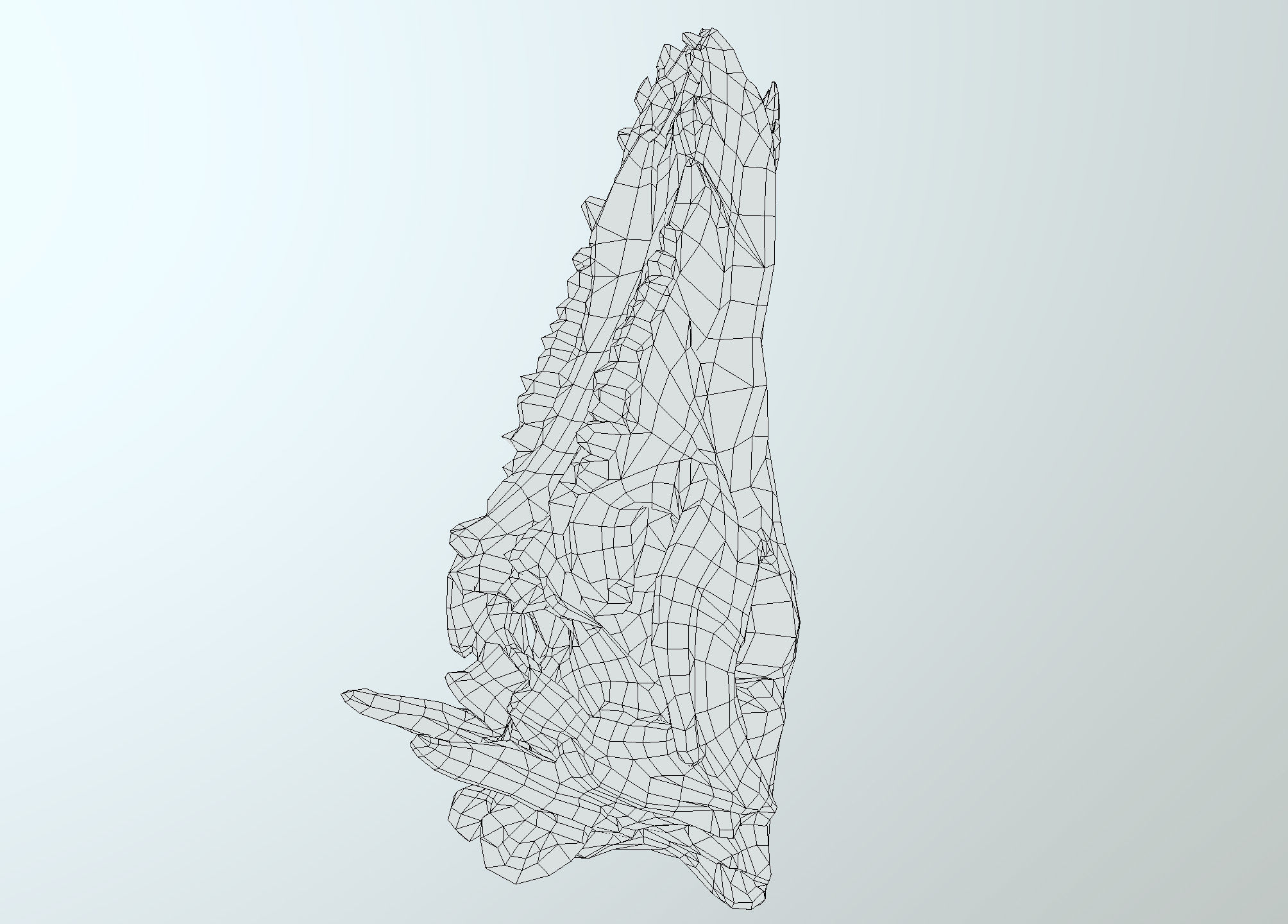 Wild Boar skull Low-poly 3D model_44