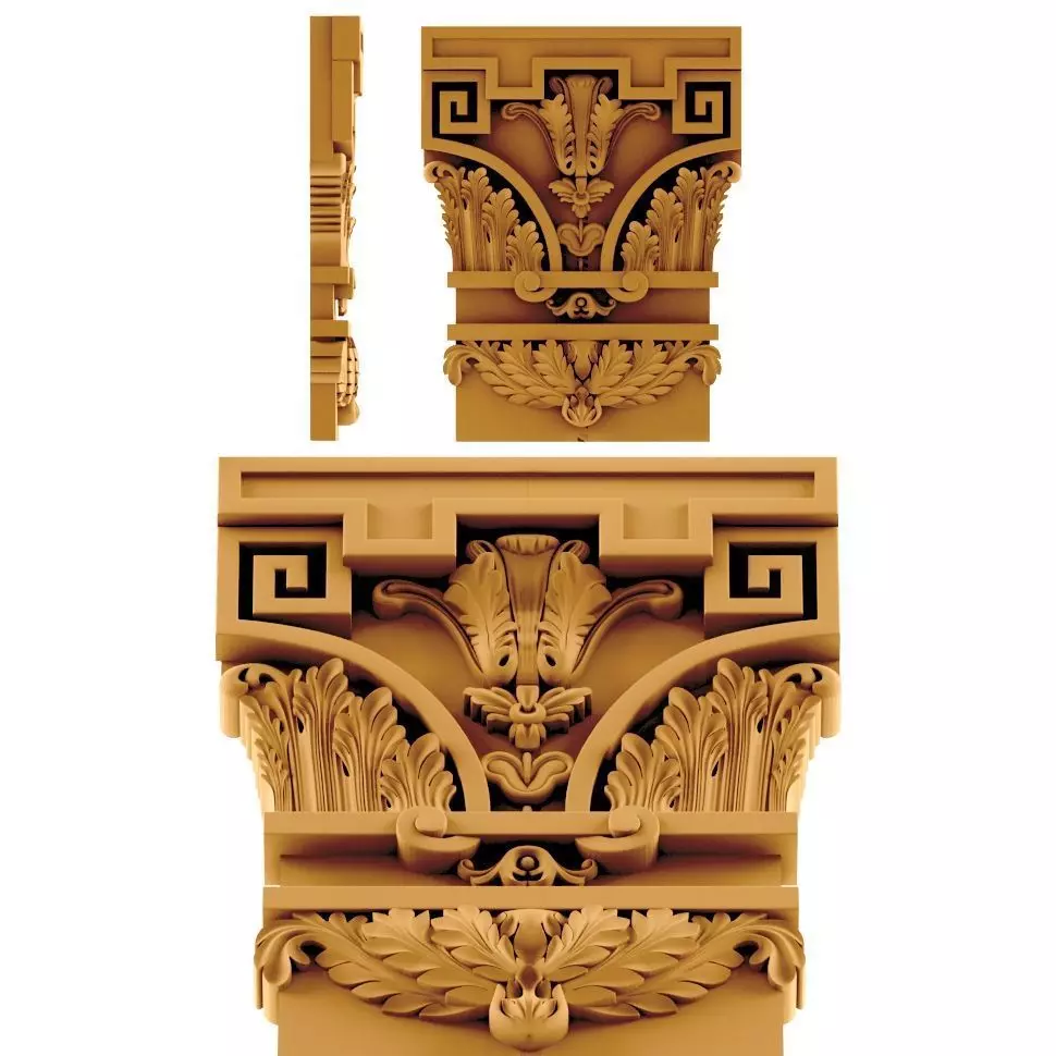 Capitel ornate gold piece of furniture 3D print model