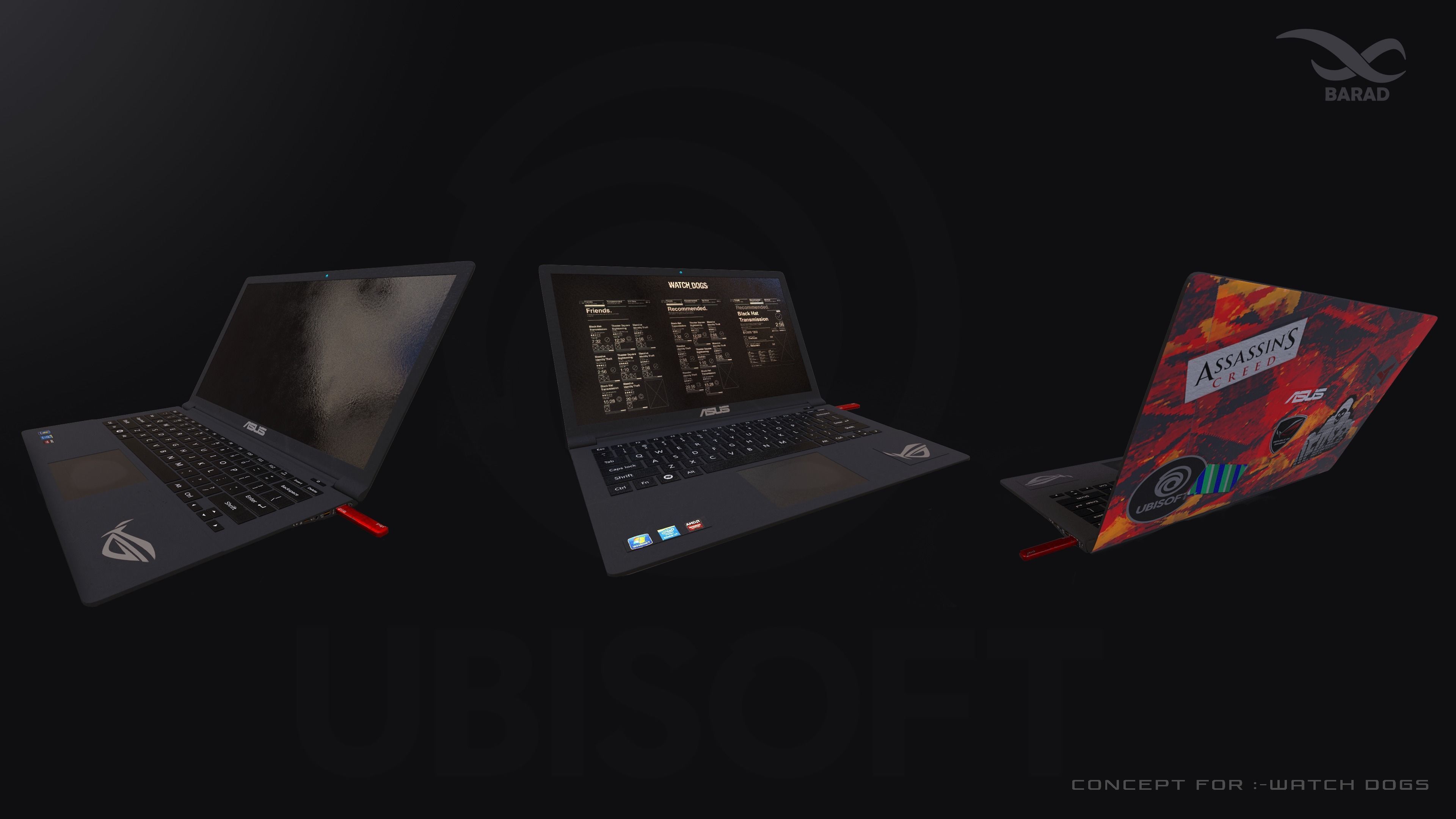 laptop asus rog for gta 3D model_1