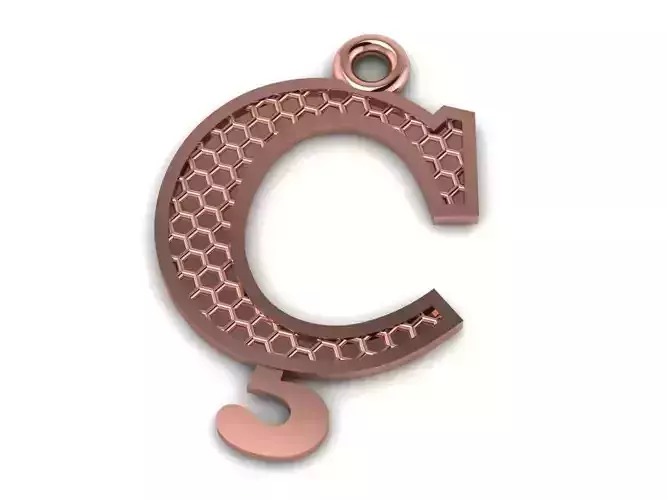 Alphabets Letter Turkish C Pendant