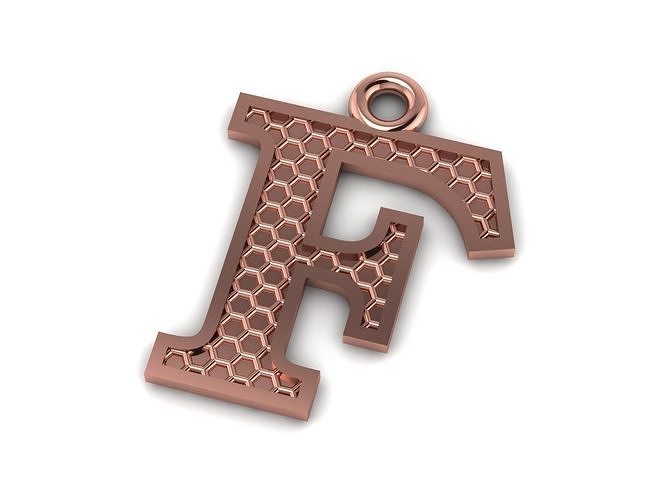 Alphabets Letter F Pendant 3D print model
