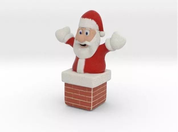 Santa claus in chimney 3D print model_0
