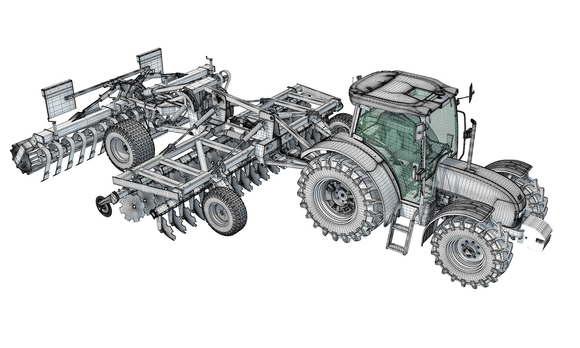 Tractor with Seed Drill 3D model_18