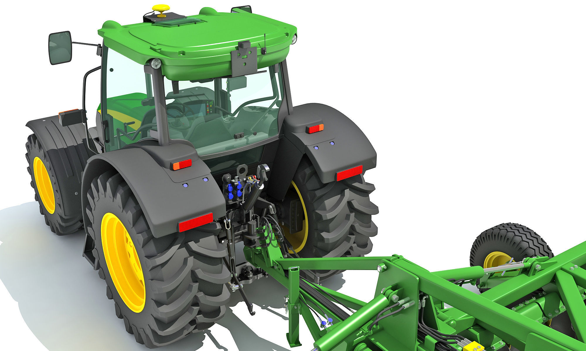 Tractor with Seed Drill 3D model_13