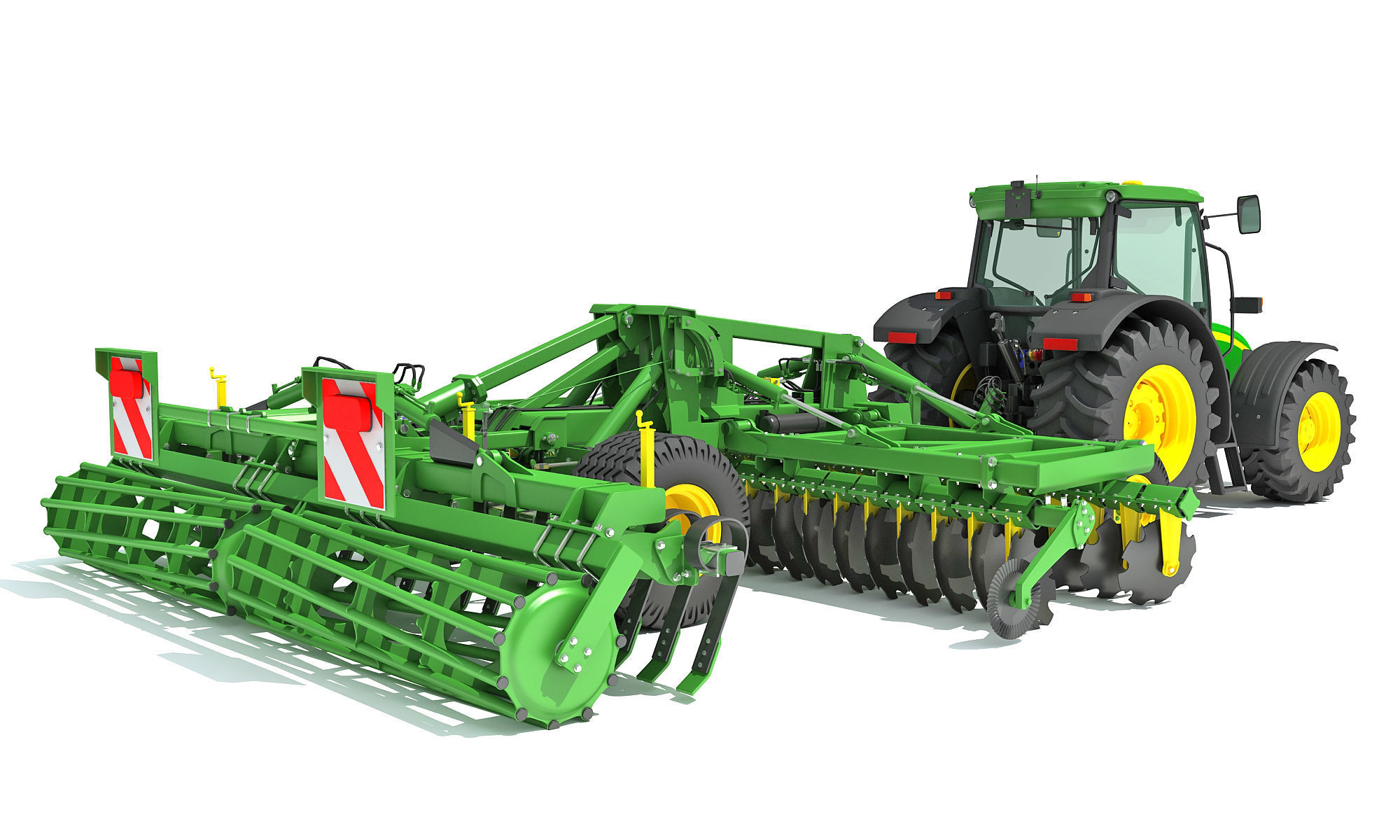 Tractor with Seed Drill 3D model_4