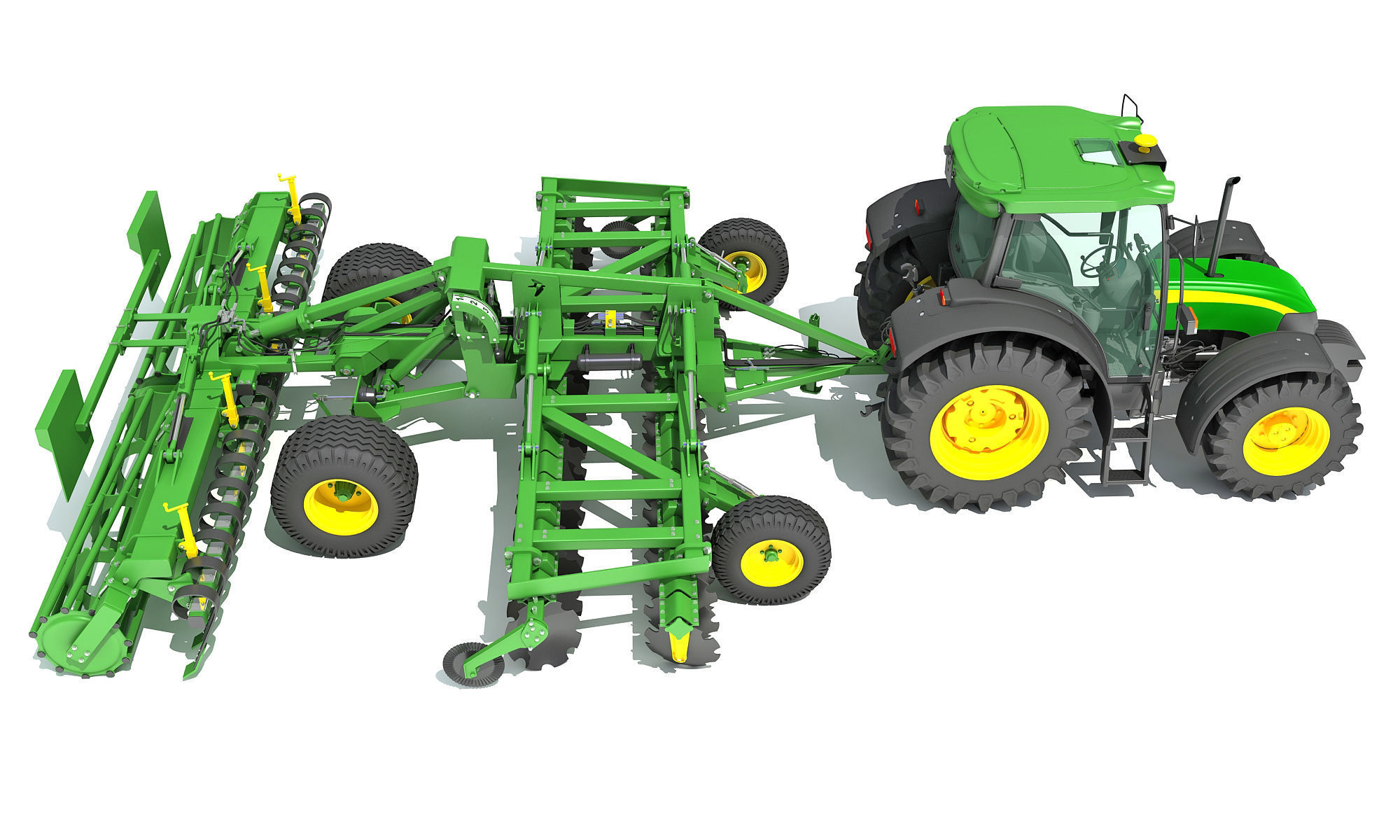 Tractor with Seed Drill 3D model_6