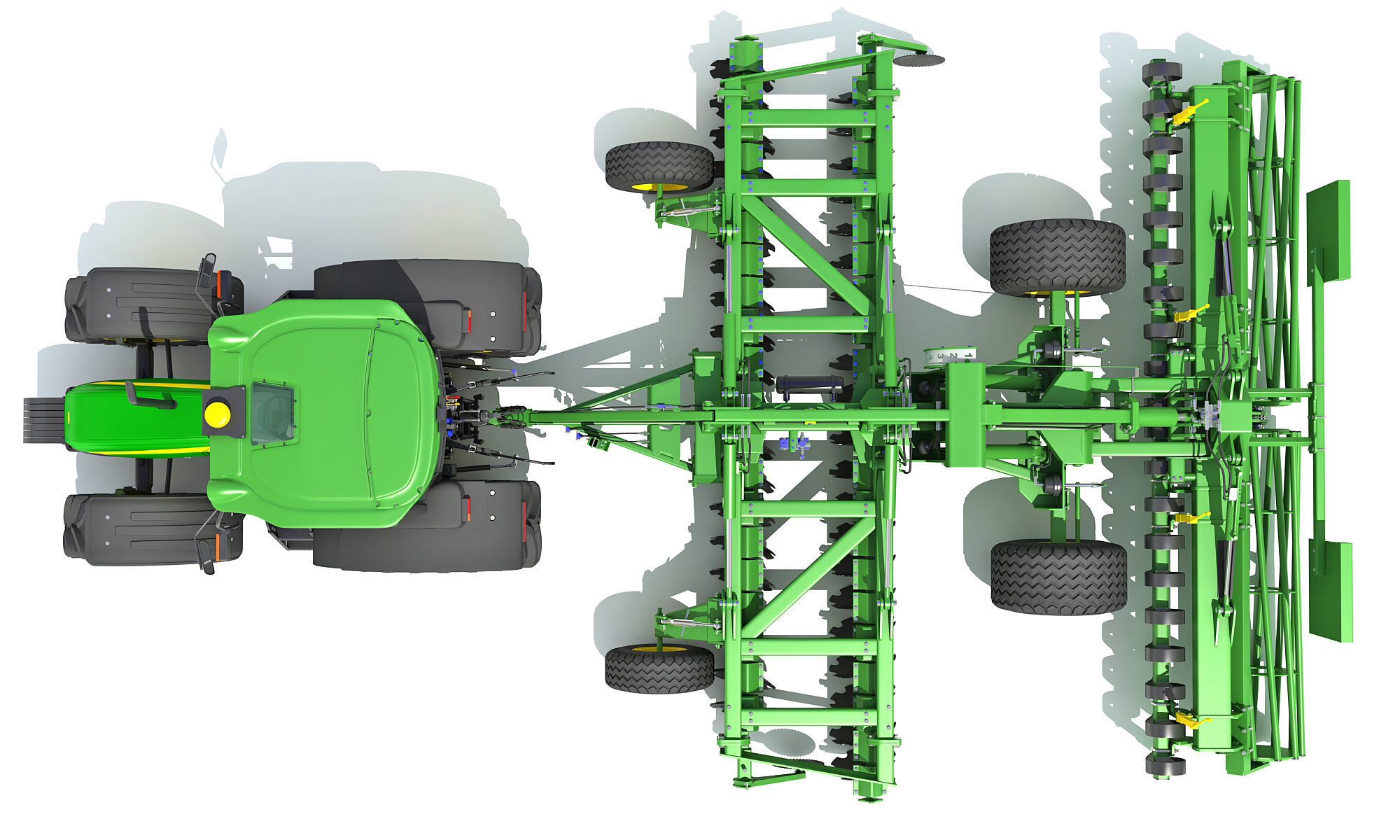 Tractor with Seed Drill 3D model_11