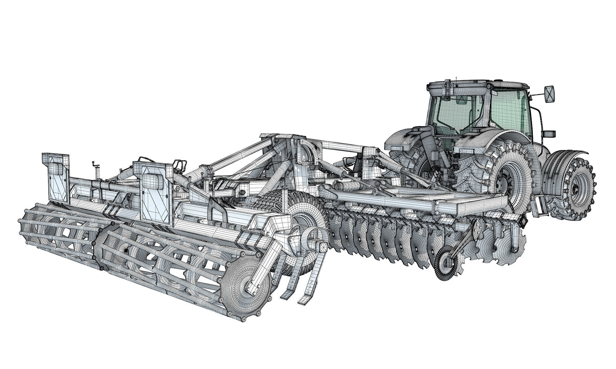 Tractor with Seed Drill 3D model_17