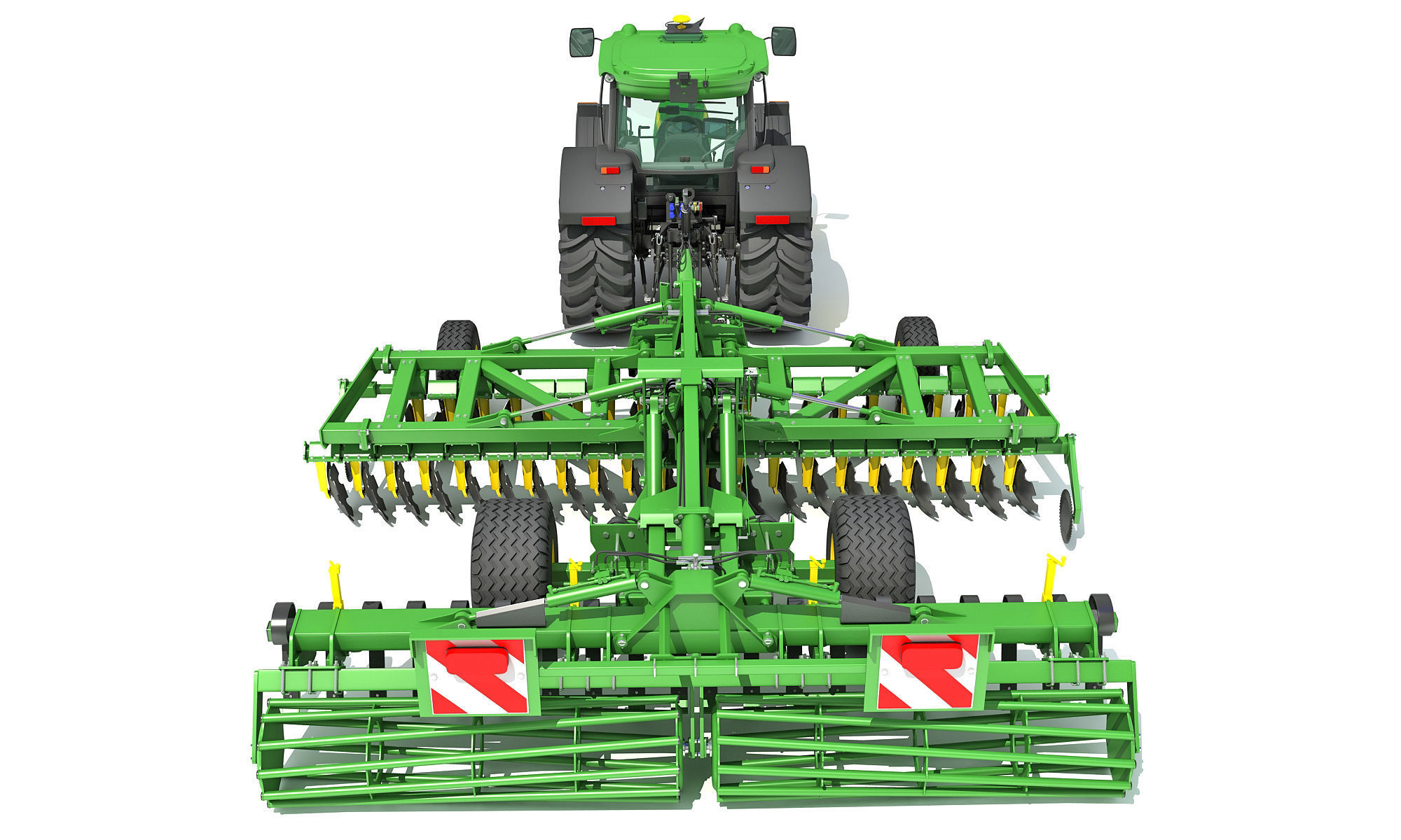 Tractor with Seed Drill 3D model_3