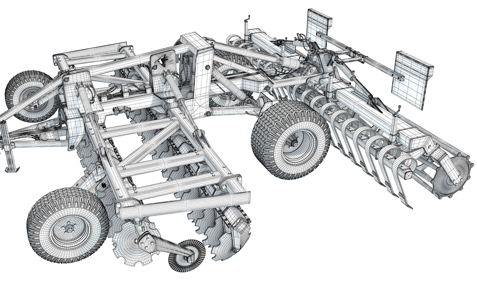 Tractor with Seed Drill 3D model_21