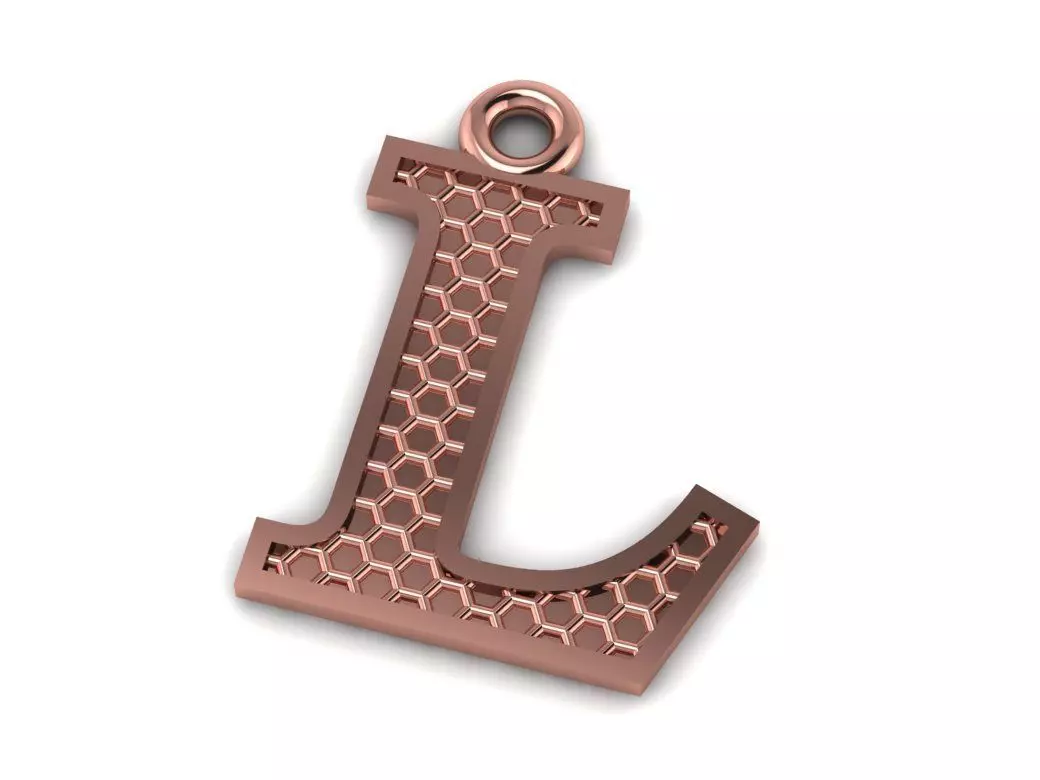 Alphabets Letter L Pendant 3D print model_0