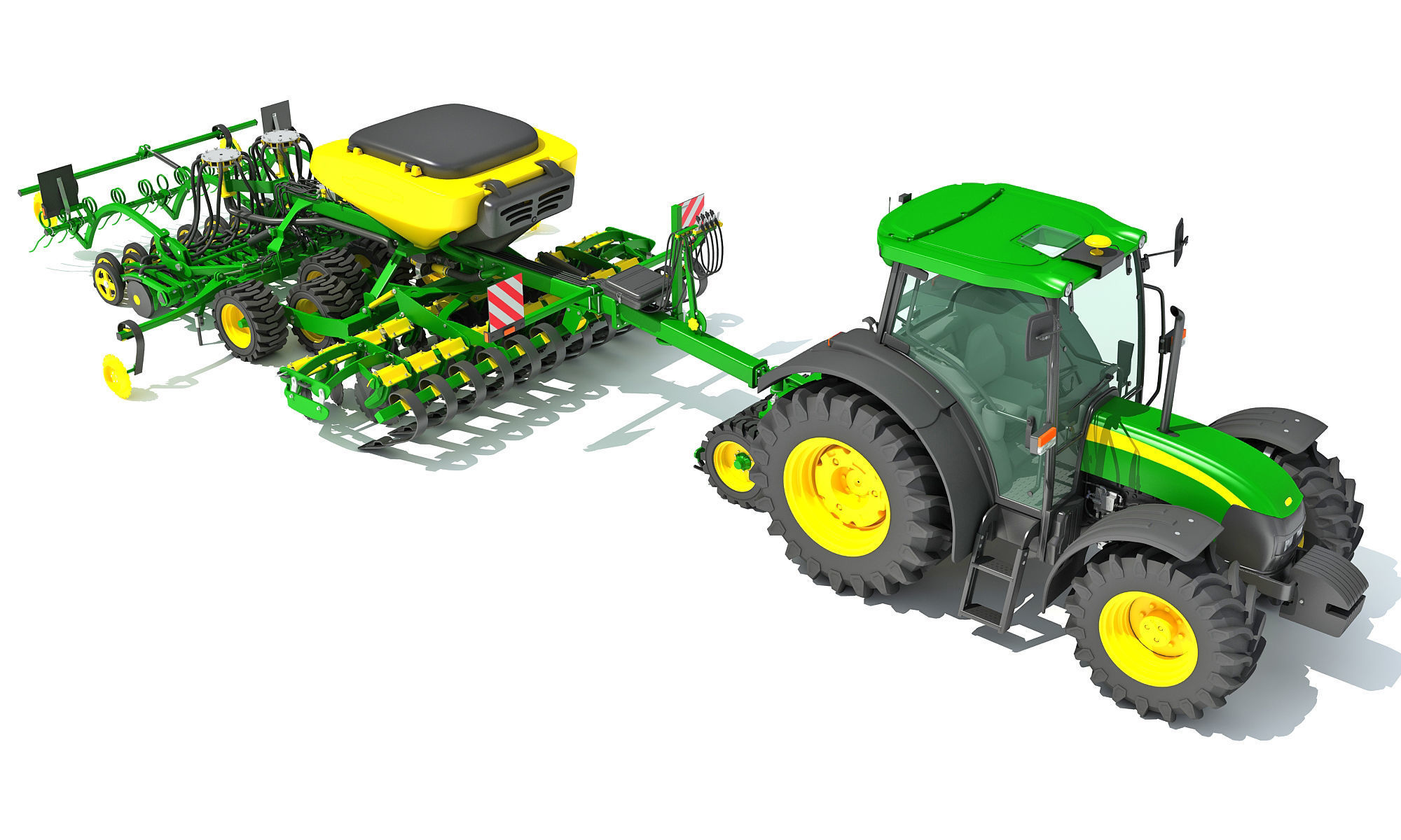 Tractor and Seed Drill 3D model_7