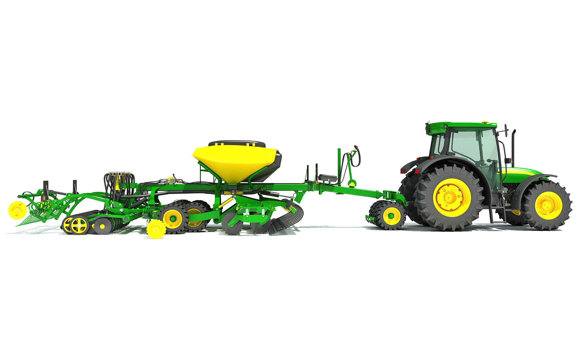 Tractor and Seed Drill 3D model_6