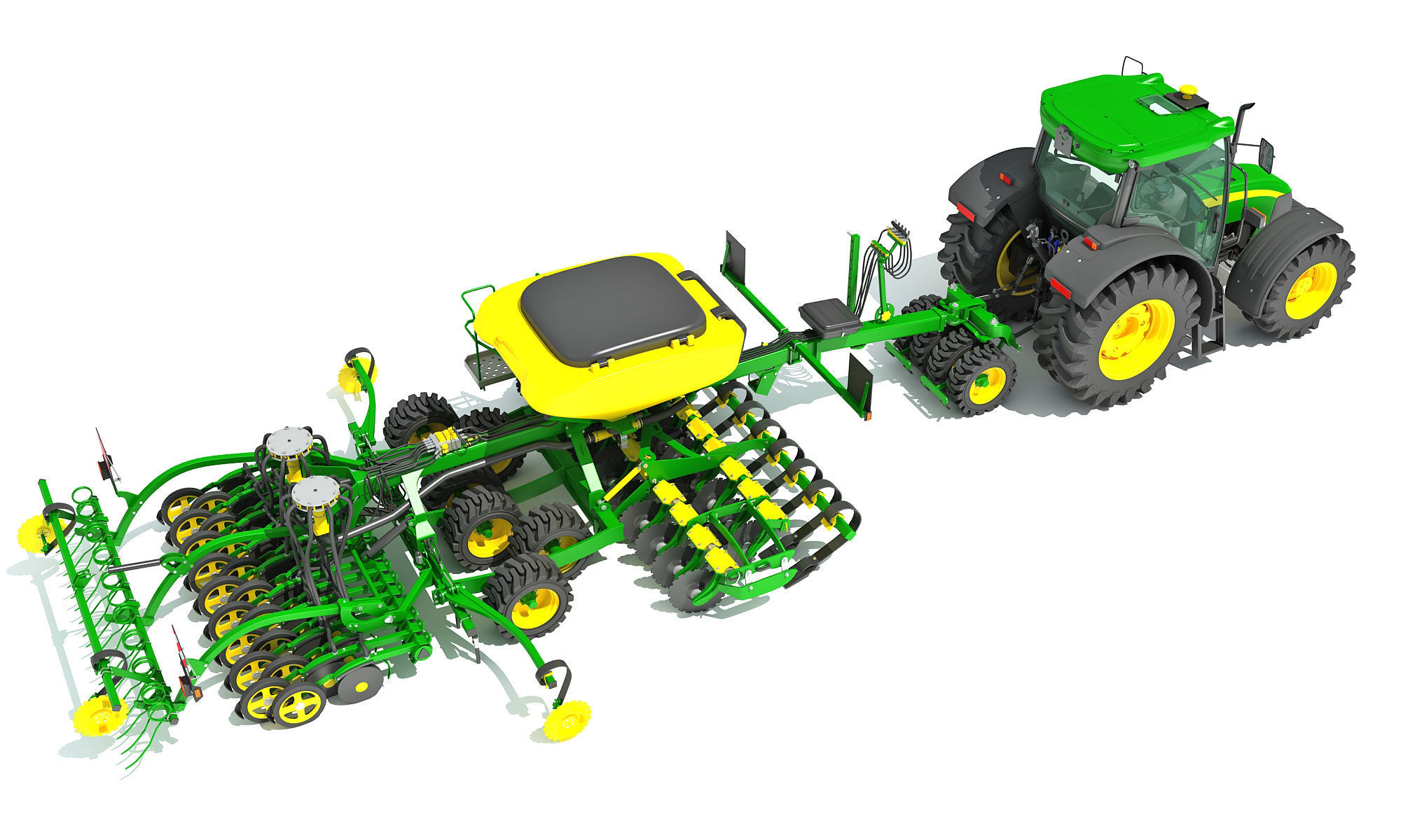 Tractor and Seed Drill 3D model_5