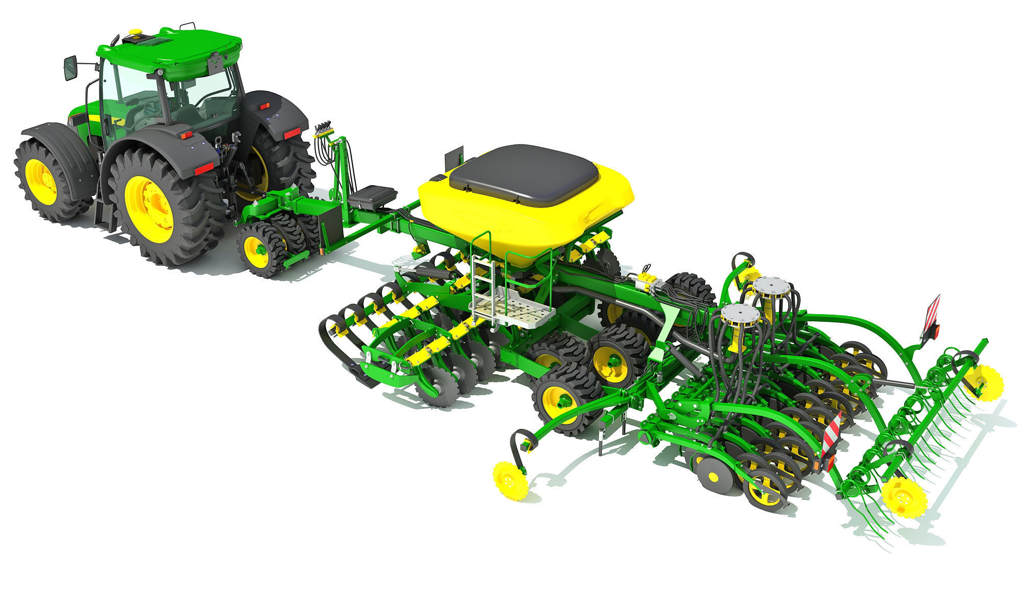 Tractor and Seed Drill 3D model_3