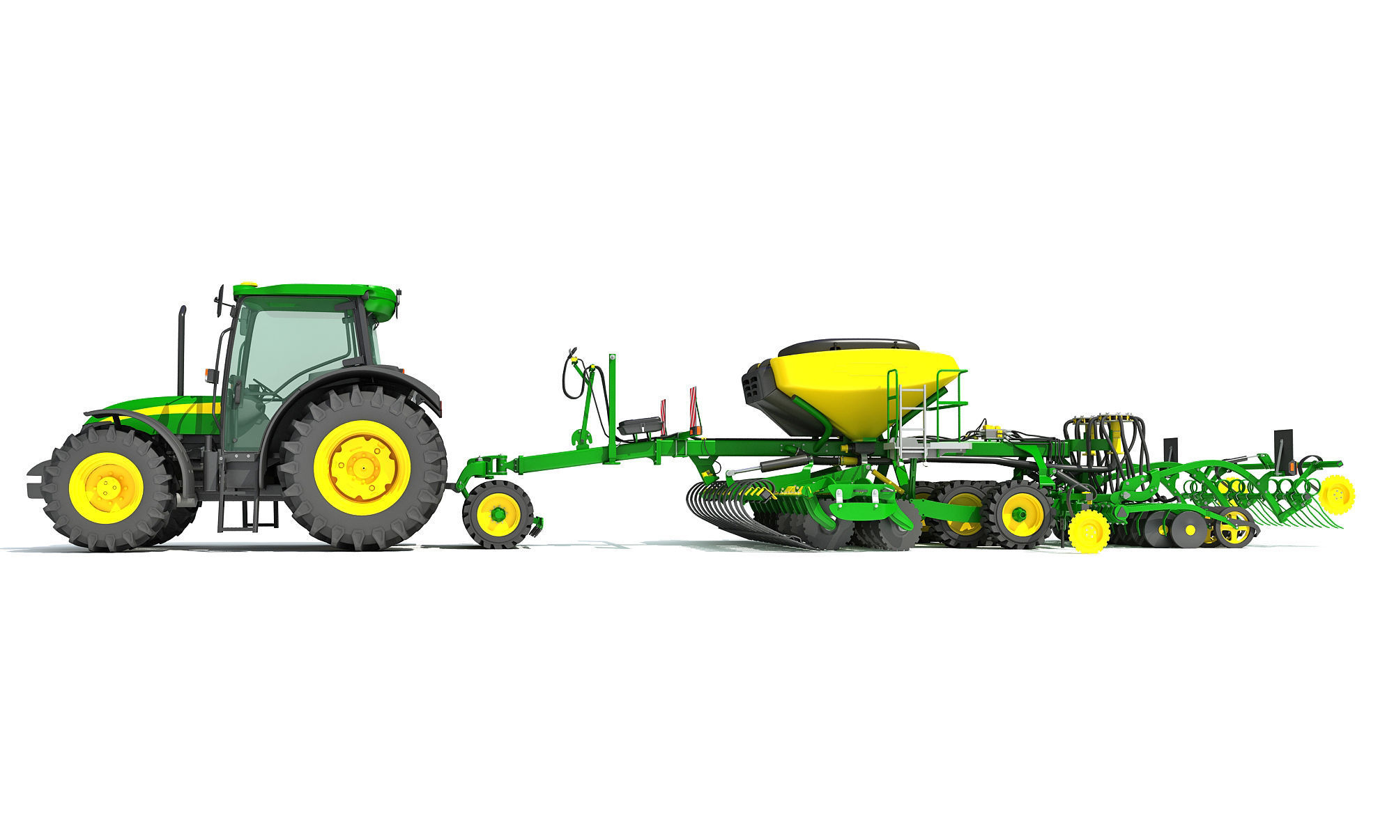 Tractor and Seed Drill 3D model_16