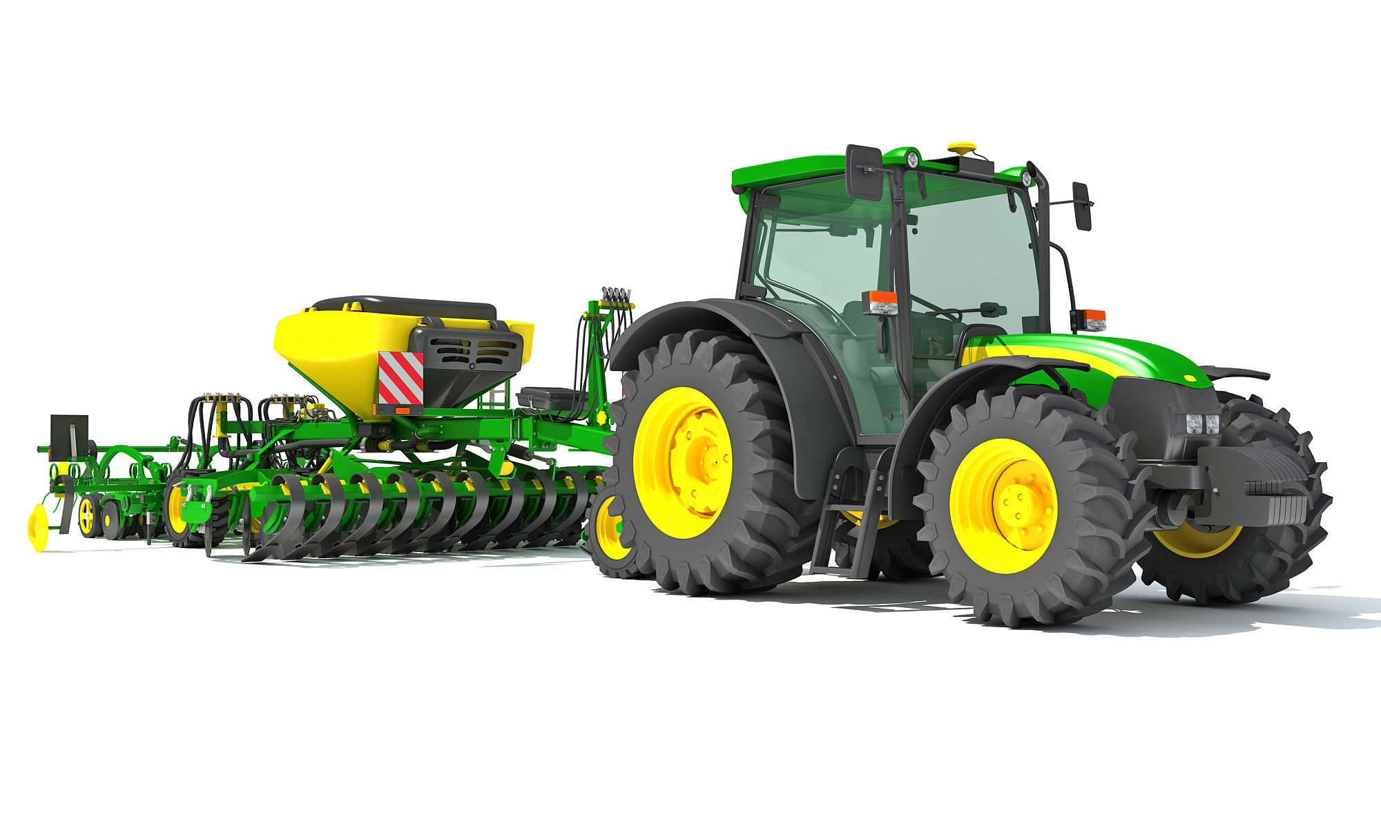 Tractor and Seed Drill 3D model_8