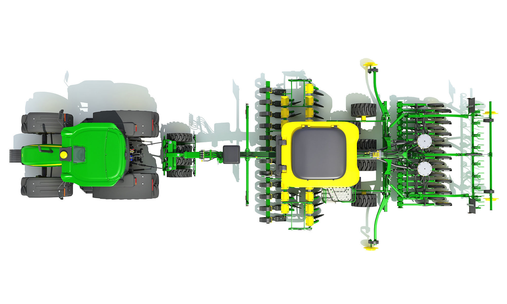 Tractor and Seed Drill 3D model_11