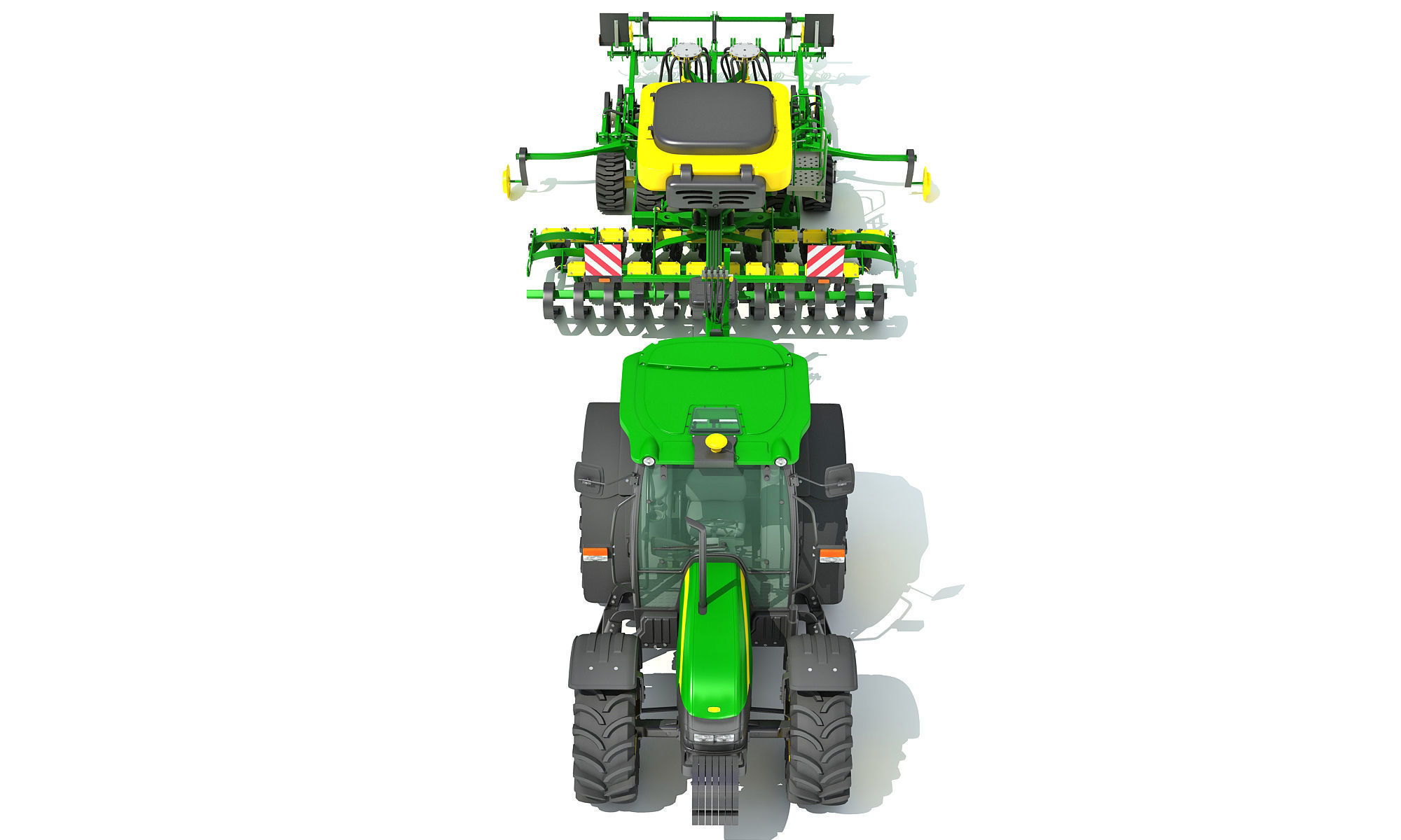 Tractor and Seed Drill 3D model_9