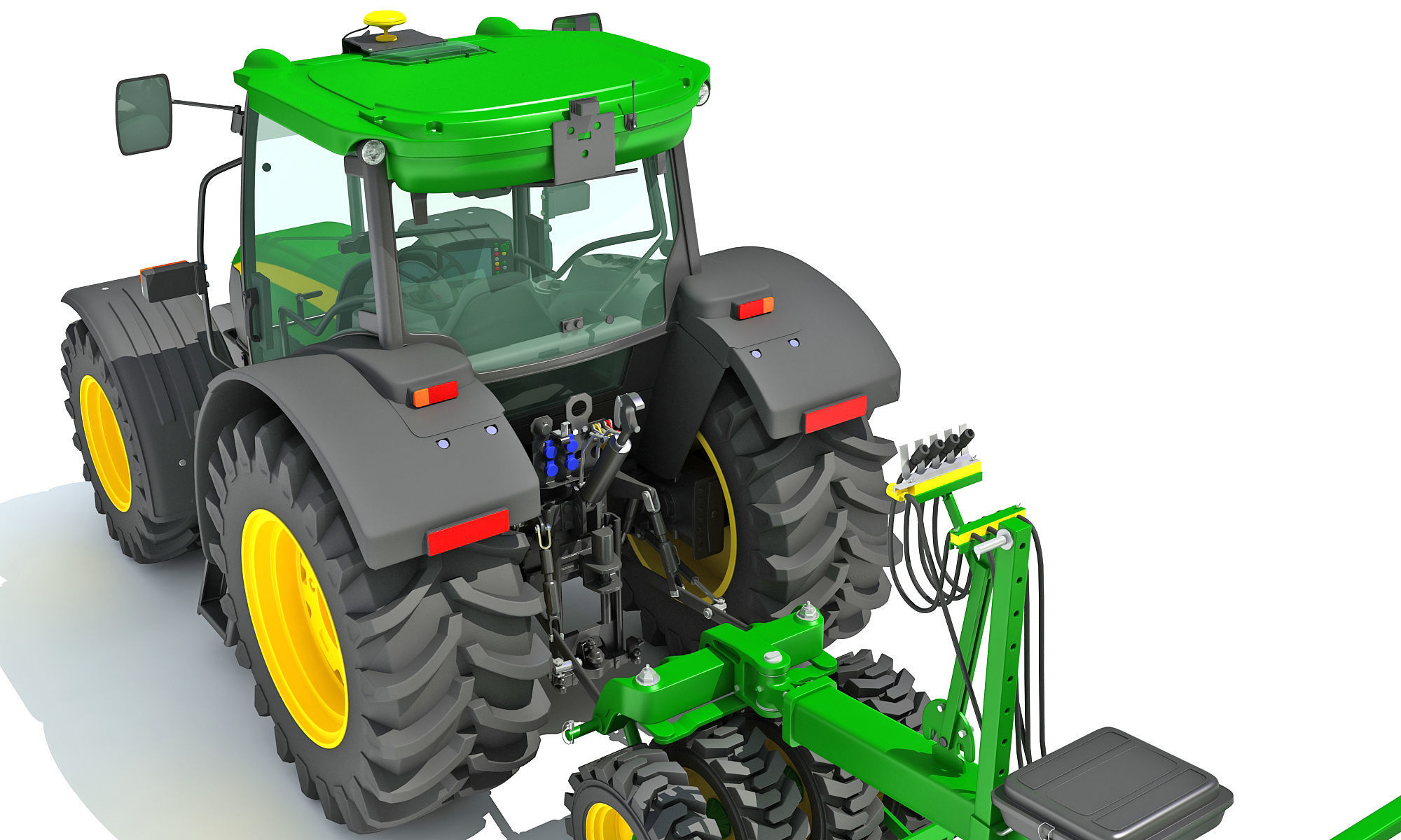 Tractor and Seed Drill 3D model_13