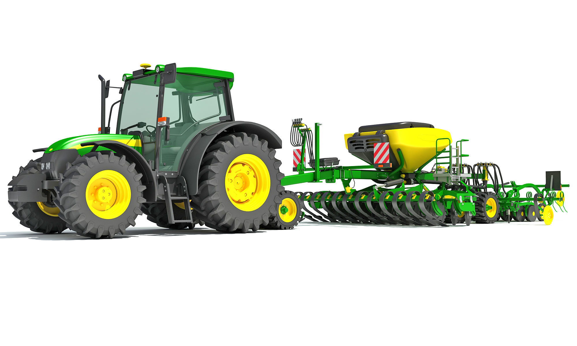 Tractor and Seed Drill 3D model_10