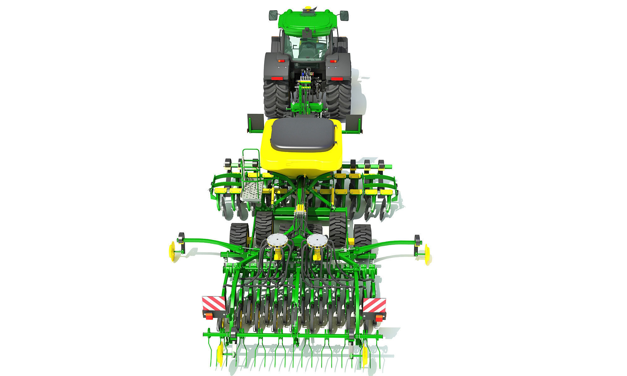 Tractor and Seed Drill 3D model_4