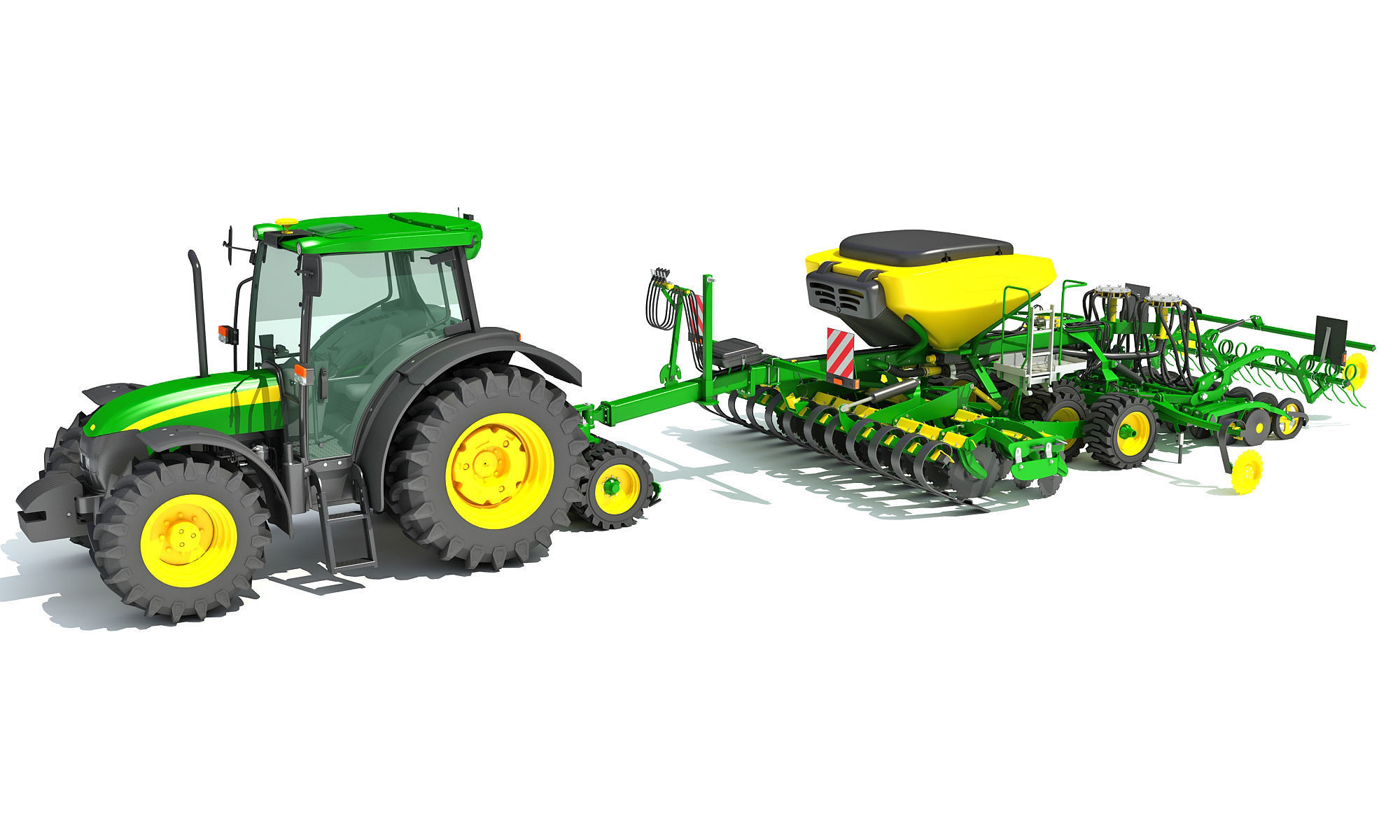 Tractor and Seed Drill 3D model_1