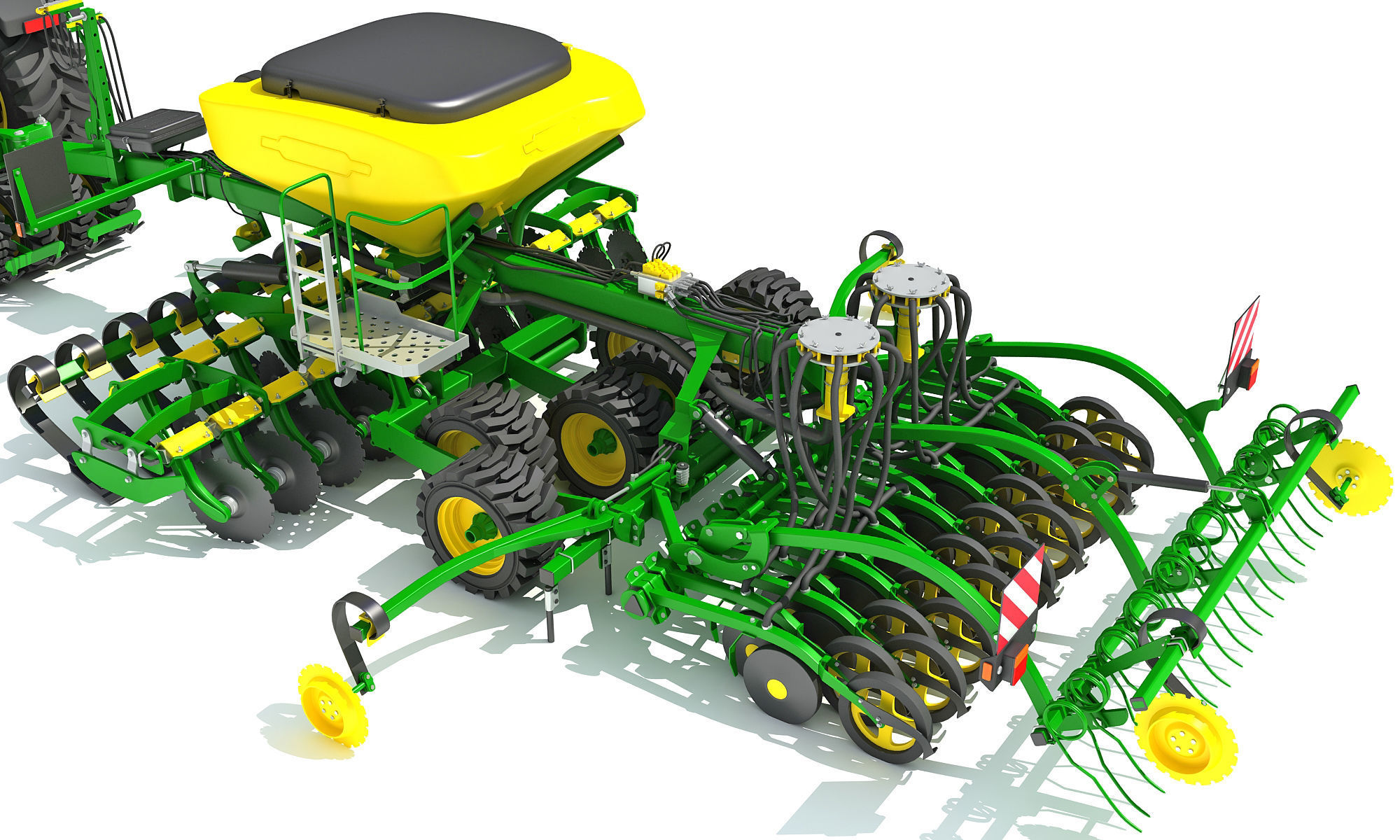 Tractor and Seed Drill 3D model_14