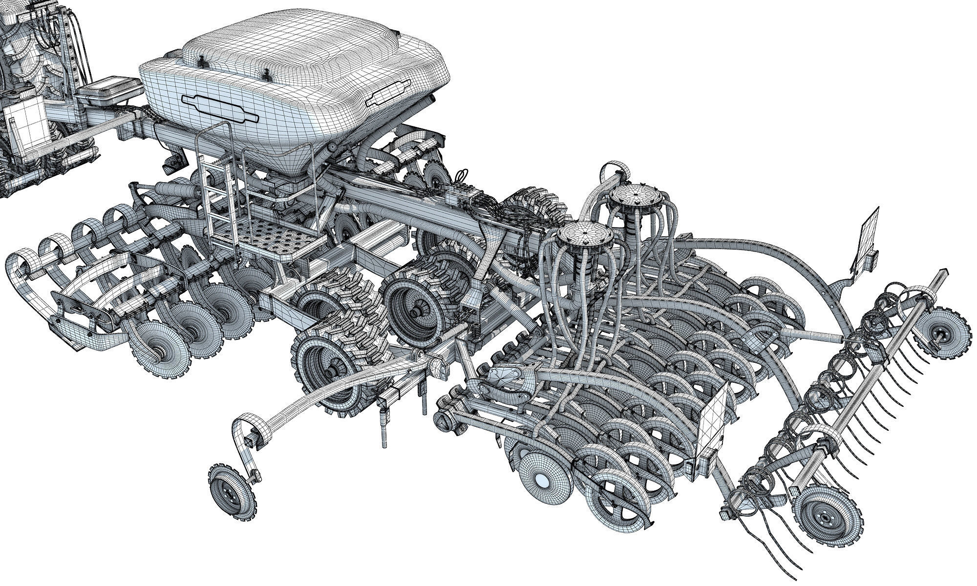 Tractor and Seed Drill 3D model_22