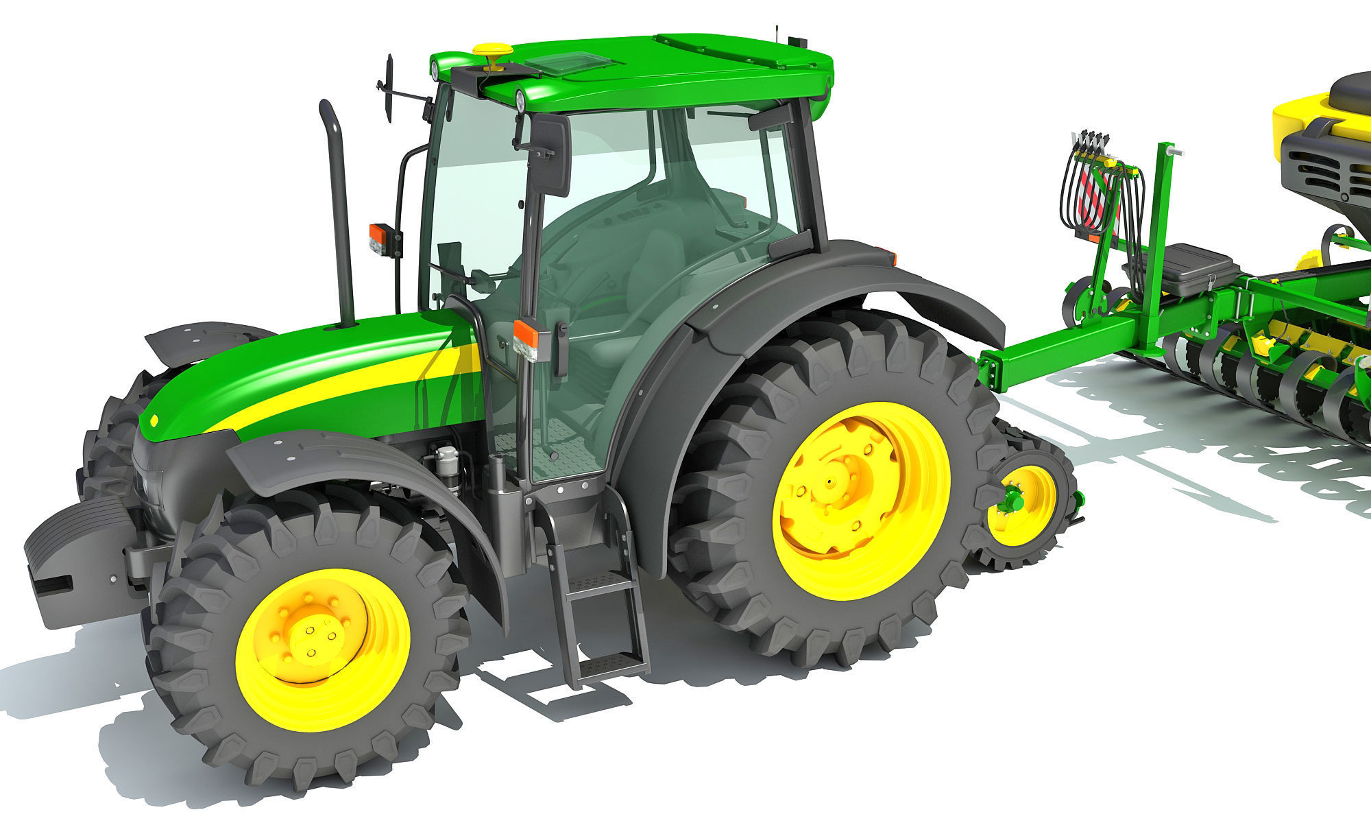 Tractor and Seed Drill 3D model_12