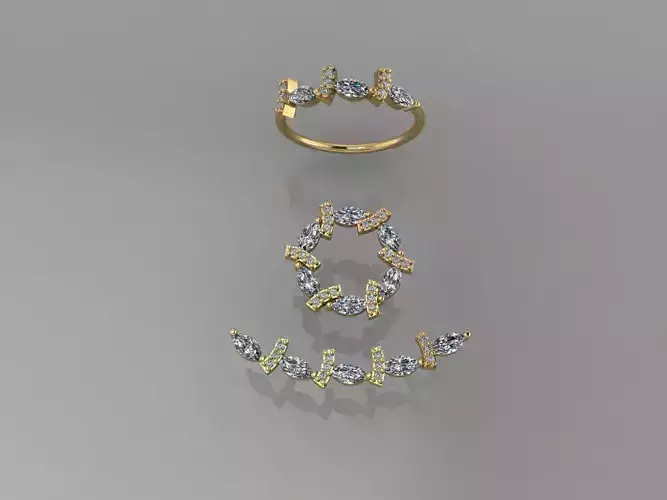 gold necklace ring earrings