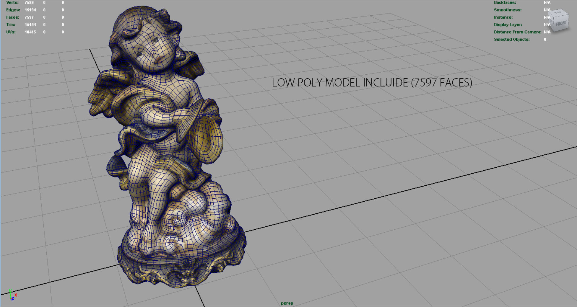 Angel 11 Low-poly 3D model_9
