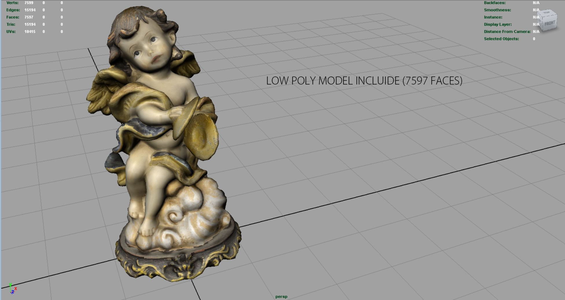 Angel 11 Low-poly 3D model_14