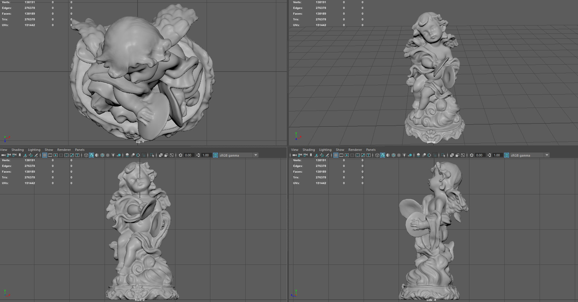 Angel 11 Low-poly 3D model_13